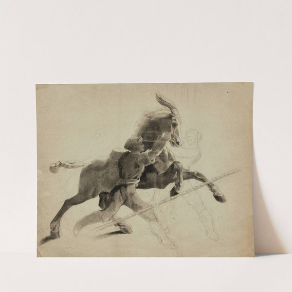 Cheval emballé d’après Géricault by Odilon Redon