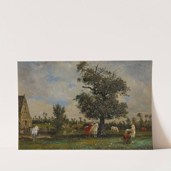 Chevaux sous un pommier by Jules-Jacques Veyrassat