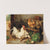 Chickens and cockerel in a barn by Edgar Hunt