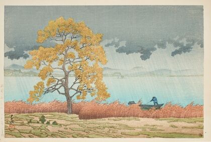 Chihan no ame (Matsue) (Lakeside Shower, Matsue) (1932) — size preview