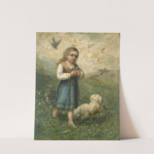 Child with Birds and Dog by Edward Mitchell Bannister