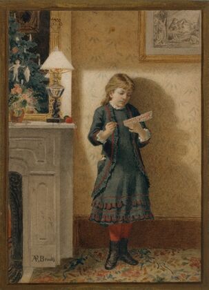 Child with Christmas Card