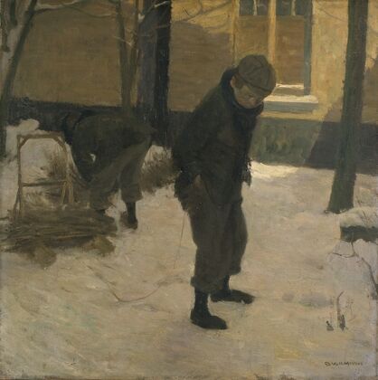 Child with sleigh