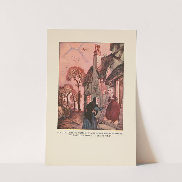 'Childe charity came out and asked the old woman....' by Milo Winter