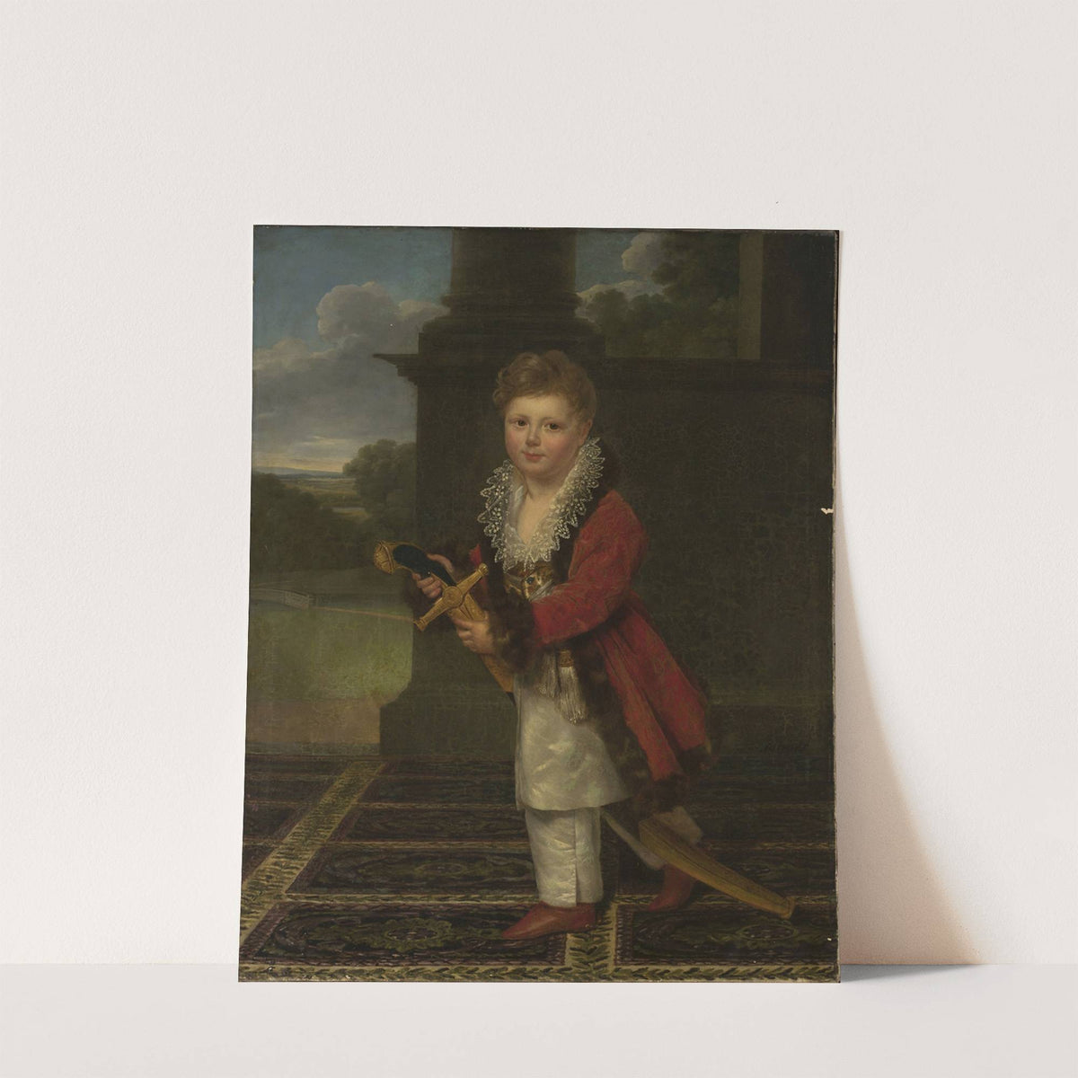 Childhood portrait of Zygmunt Krasiński (1812–1859) in the Polish costume with his father’s sword by Henri-François Riesener
