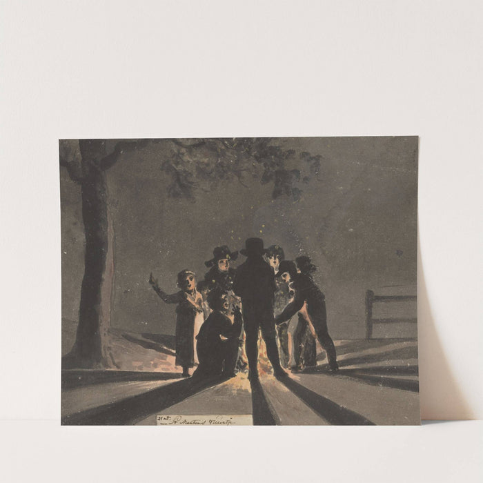 Children clustered around a Saint Martin’s bonfire by Christiaan Andriessen