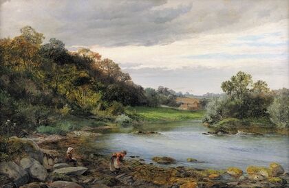 Children Collecting Firewood by a River (1874)