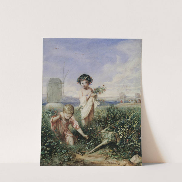Children gathering Flowers (1844) by Alexandre-Gabriel Decamps