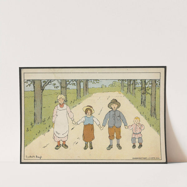Children holding hands by Lisbeth Bergh