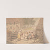 Children outside cottage, Devon by Thomas Rowlandson