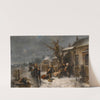 Children Playing By A Canal In Winter by Mari ten Kate