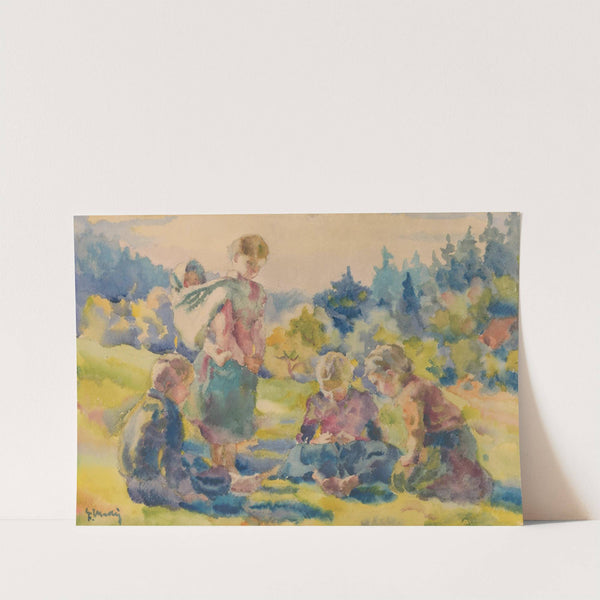 Children Playing by Gustáv Mallý