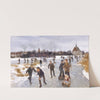 Children skating outside Fåborg by Peter Hansen