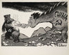 Chinese dragon breathing fire on Soviet bear