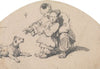 Chinese Father and Child with Dog