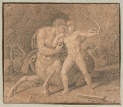 Chiron Teaching Achilles to Shoot with the Bow