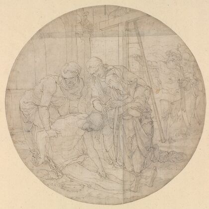 Christ at the Foot of the Cross, Mourned by Mary and John