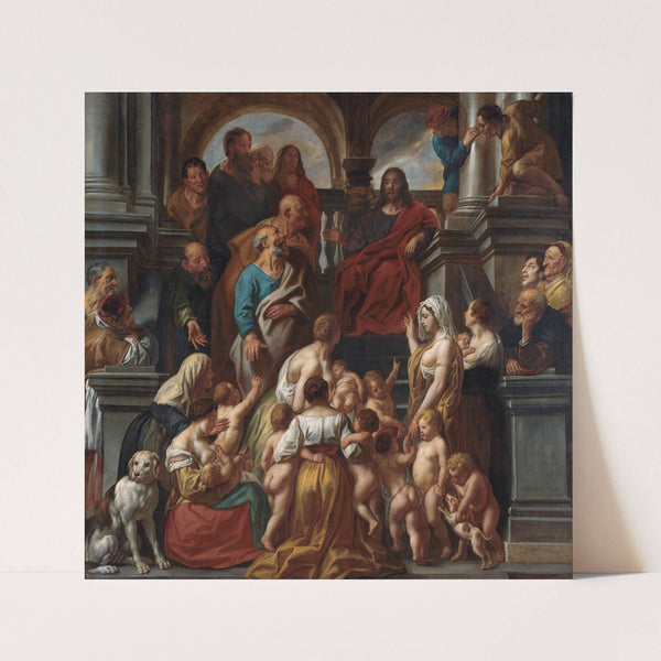 Christ blessing little Children. Suffer Little Children to Come unto me (1660 – 1669) by Jacob Jordaens