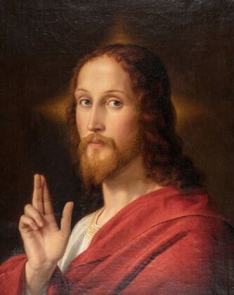 Christ blessing (self-portrait)