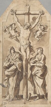Christ on the Cross Between Mary and Saint John