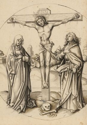 Christ on the cross, Mary and John