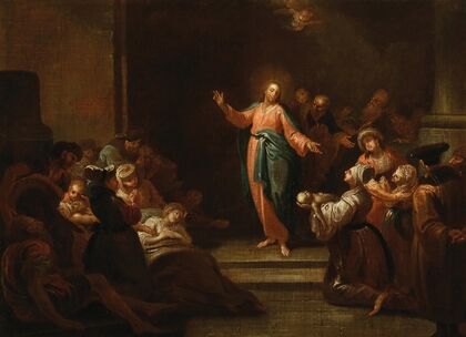 Christ raising a child from death