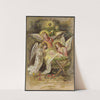 Christmas card with angels and baby Jesus in the manger by E. A. Schwerdtfeger