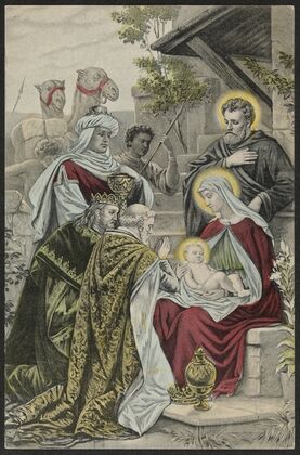 Christmas card with motif from the Christmas Gospel