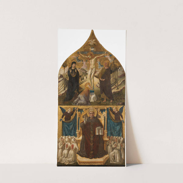 Christus am Kreuz mit Maria, Johannes und Magdalena, darunter der Heilige Gregor by Niccolò di Liberatore
