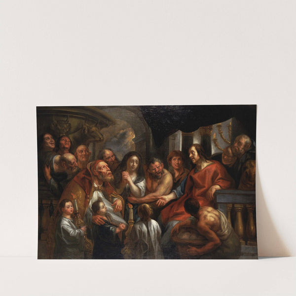 Christus en de overspelige vrouw by Jacob Jordaens