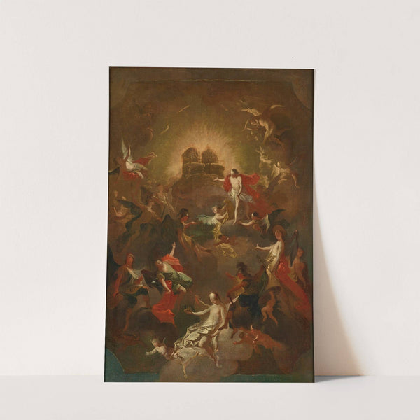 Christus und die neun Engelchöre erwarten Maria vor seinem und ihrem Thron by Joseph Winterhalder the younger