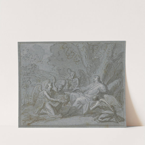 Christus von vier Engeln bedient by Charles Le Brun