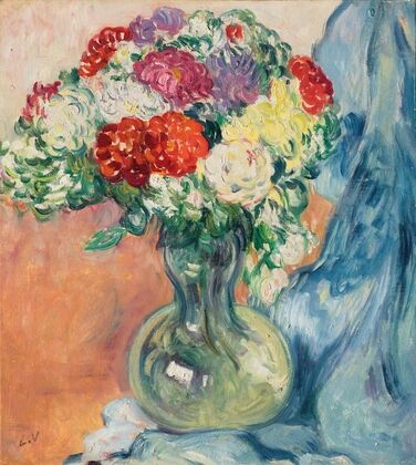 Chrysanthèmes au drap bleu