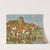 Church and farm cottages by a river by David Gauld