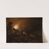 Church on fire by Egbert van der Poel