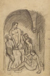 Cinq personnages nus sous une voûte (Ugolin)
