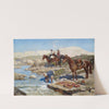 Circassian Horsemen at a River by Franz Roubaud