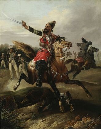 Circassian on horseback