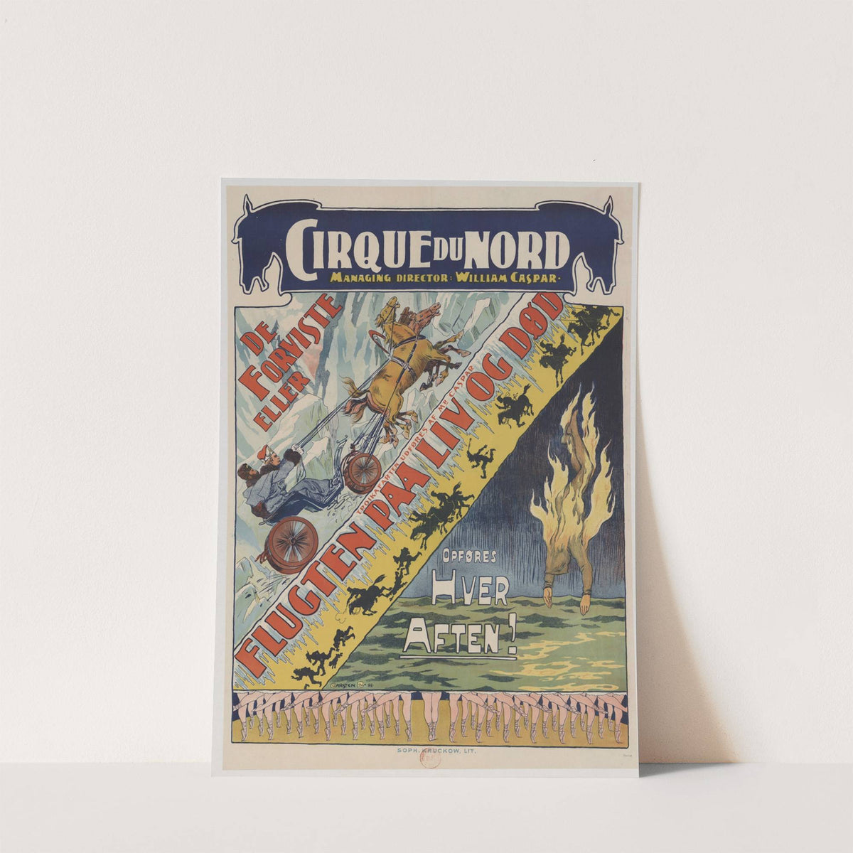 Cirque du Nord, managing director William Caspar. De Forviste Eller – Flugten paa liv og Dod (1898) by Carsten Raun