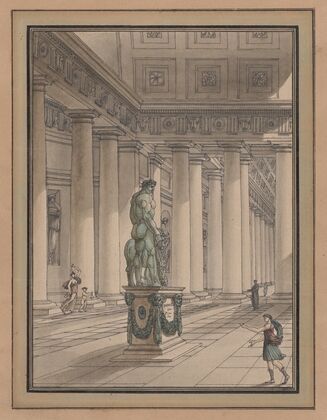 Classical Interior with a Statue of Hercules — size preview