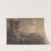 Classical Landscape with Ruin on Left, Two Figures on Right by William Gilpin