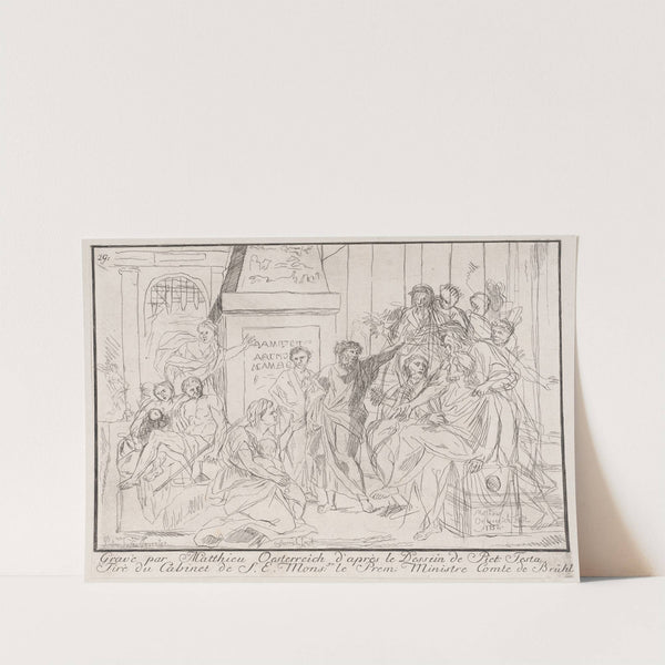 Classical scene of figures gathered around an orator at right (1752) by Matthias Oesterreich