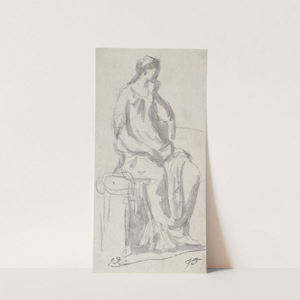 Classical Sculpture of a Pensive Woman by Jacques Louis David