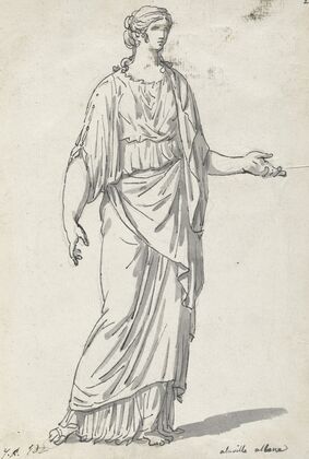 Classical Sculpture of a Woman with an Outstretched Arm