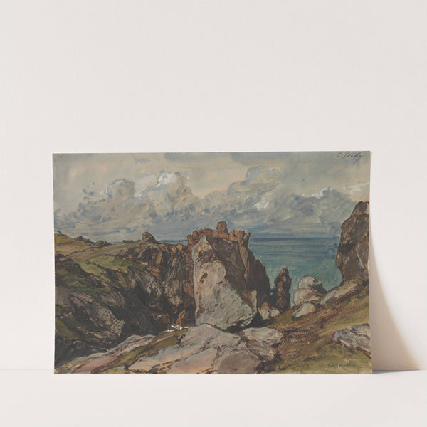 Cliffs by the Sea at Cézembre, Brittany (c. 1830) by Eugène Isabey