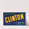 Clinton Brand Quality Vegetables Label (1930-1950)