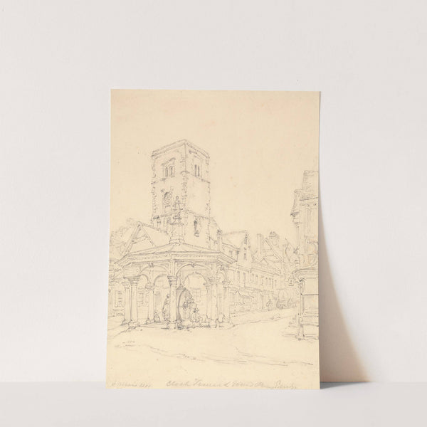Clock Tower, St. Alban&#039;s Abbey by Henry Edridge