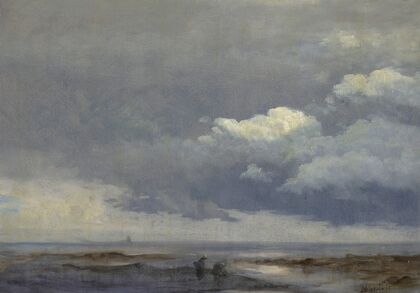 Cloud Study with Two Figures