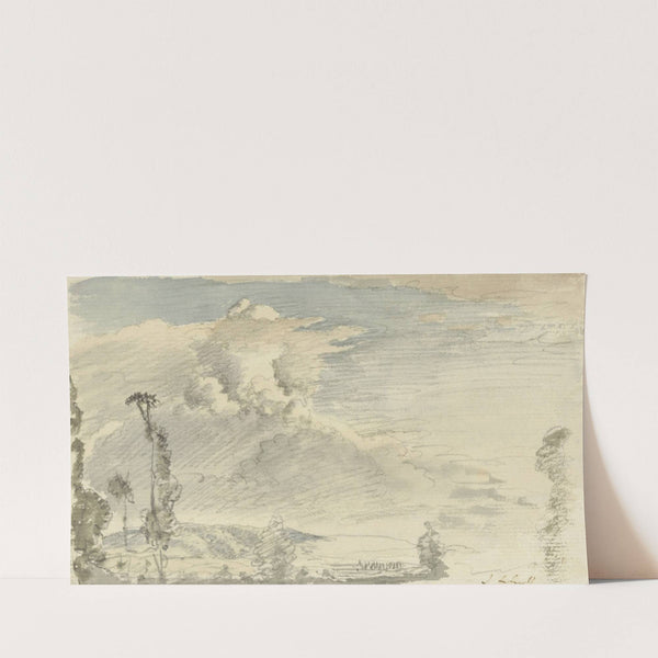 Cloudy sky over a hilly landscape (1812 - 1882) by John Linnell