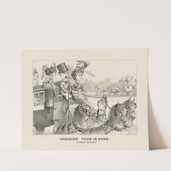Coaching. Four in hand; A swell turn-out (1876) by Currier & Ives.